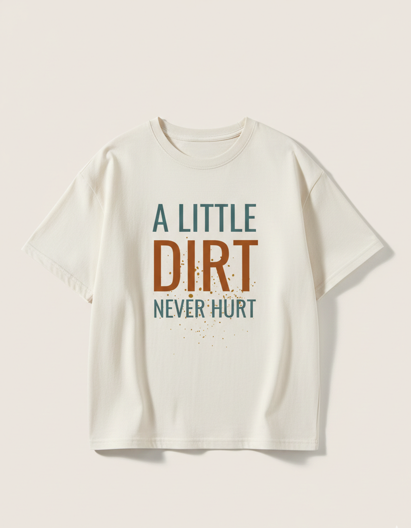 Oversized Unisex Kids T-shirt Off White